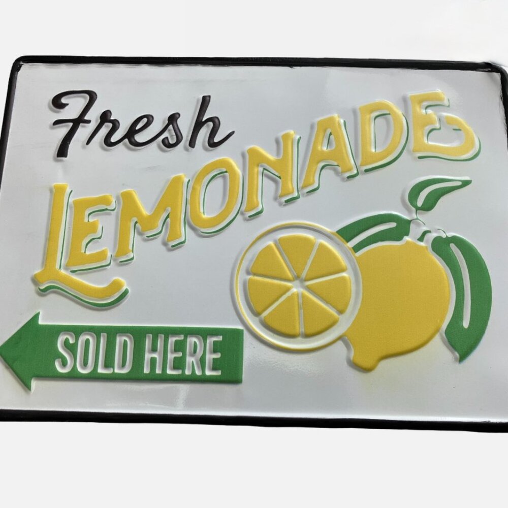 Fresh lemonade sold here metal tin sign 16 x 11 in farmhouse decor